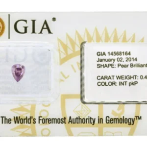 0,42 Carat Fancy Intense Pink Purple Diamant Pear Brilliant GIA zertifiziert