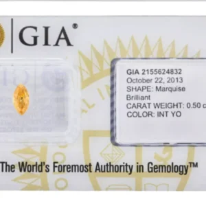 0,50 Carat Fancy Intense Yellow Orange Diamant Marquise GIA zertifiziert