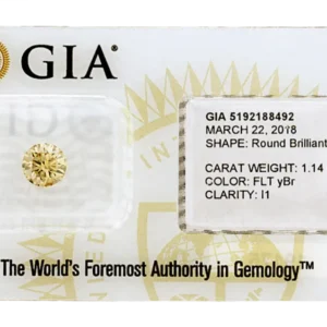 1,14 ct Fancy Light Yellow Brown Diamant