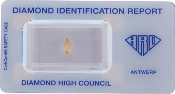 0,33 ct Orange Diamant – Pear Brilliant (HRD zertifiziert)