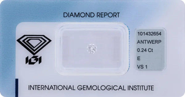 0,24 ct Diamant E VS1 – Round Brilliant (IGI zertifiziert)