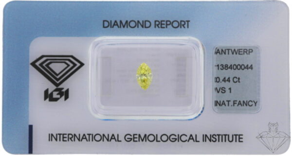 0,44 ct Vivid Yellow Diamant – Marquise Brilliant (IGI zertifiziert)