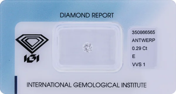 0,29 ct Diamant E VVS1 – Round Brilliant (IGI zertifiziert)