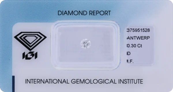 0,30 ct Diamant D IF – Round Brilliant (IGI zertifiziert)
