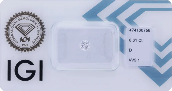 0,31 ct Diamant D VVS1 – Round Brilliant (GIA zertifiziert)