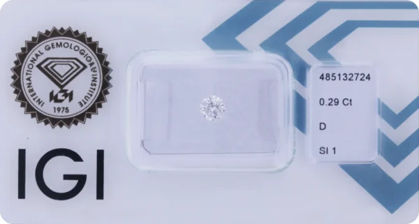 0,29 ct Diamant D SI1 – Round Brilliant (IGI zertifiziert)