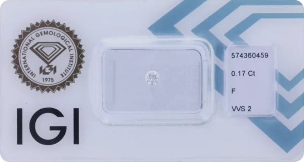 0,17 ct Diamant F VVS2 – Round Brilliant (IGI zertifiziert)