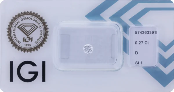 0,27 ct Diamant D SI1 – Round Brilliant (IGI zertifiziert)