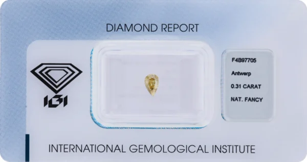 0,31 ct Orange Diamant – Pear Brilliant (IGI zertifiziert)